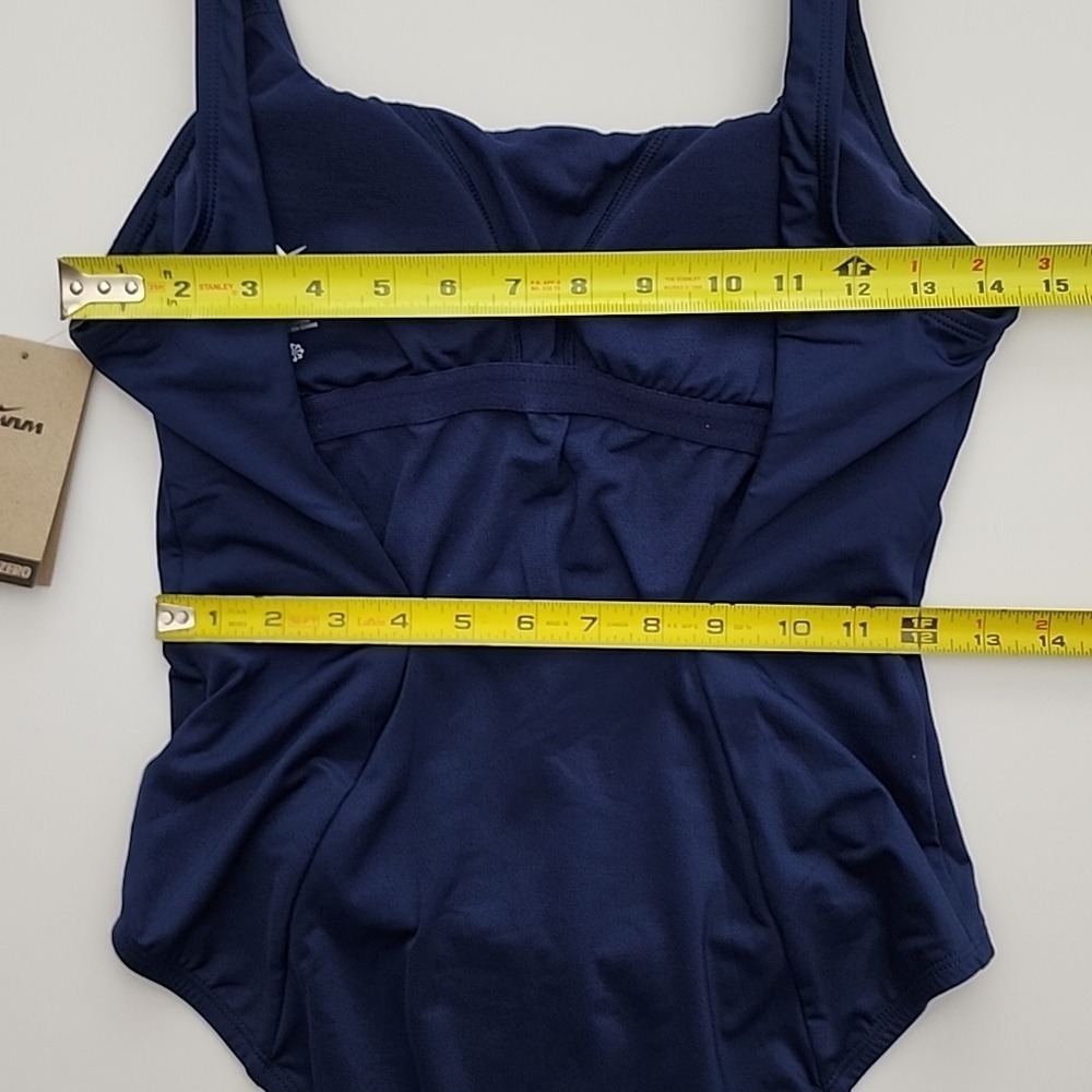 NWT Nike Women's One Piece Scoop Back Performance Swimsuit Navy Medium - Picture 15 of 15